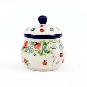Cukiernica ceramiczna z uchwytami 035 h-9,5cm <br> 2709X Truskawki